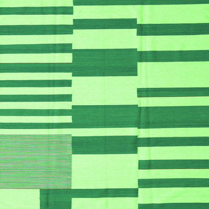 Round Machine Washable Abstract Green Contemporary Area Rugs, wshcon2787grn