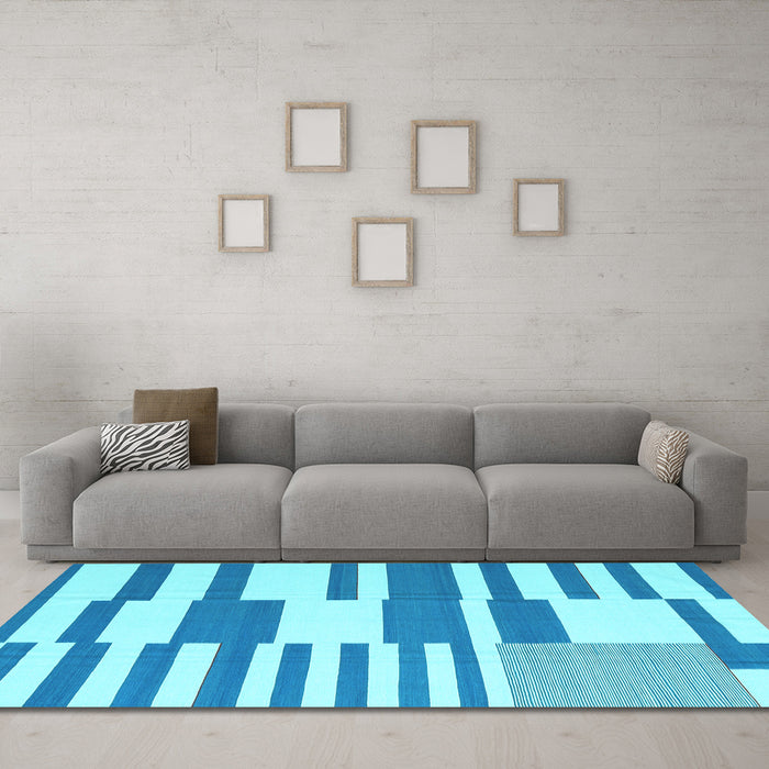 Machine Washable Abstract Light Blue Contemporary Rug in a Living Room, wshcon2787lblu