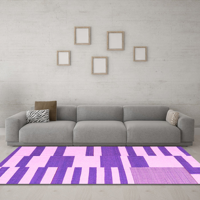 Machine Washable Abstract Pink Contemporary Rug in a Living Room, wshcon2787pnk