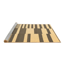 Sideview of Machine Washable Abstract Brown Contemporary Rug, wshcon2787brn