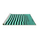 Sideview of Machine Washable Abstract Turquoise Contemporary Area Rugs, wshcon2788turq