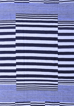 Abstract Blue Contemporary Rug, con2788blu
