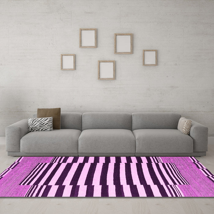Machine Washable Abstract Pink Contemporary Rug in a Living Room, wshcon2788pnk