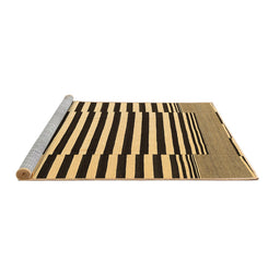Sideview of Machine Washable Abstract Brown Contemporary Rug, wshcon2788brn