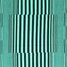 Square Machine Washable Abstract Turquoise Contemporary Area Rugs, wshcon2788turq