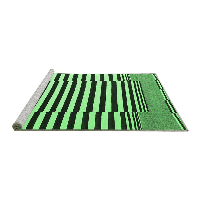 Sideview of Machine Washable Abstract Emerald Green Contemporary Area Rugs, wshcon2788emgrn