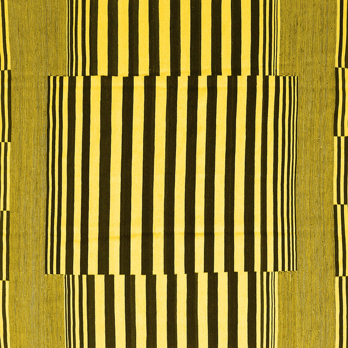 Square Machine Washable Abstract Yellow Contemporary Rug, wshcon2788yw