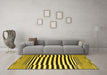 Machine Washable Abstract Yellow Contemporary Rug in a Living Room, wshcon2788yw