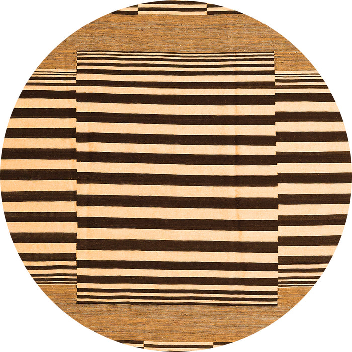 Square Abstract Orange Contemporary Rug, con2788org