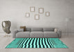 Machine Washable Abstract Turquoise Contemporary Area Rugs in a Living Room,, wshcon2788turq