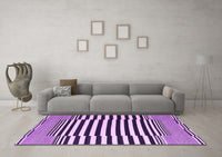 Machine Washable Abstract Purple Contemporary Rug, wshcon2788pur