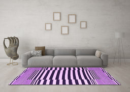 Machine Washable Abstract Purple Contemporary Area Rugs in a Living Room, wshcon2788pur