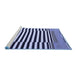 Sideview of Machine Washable Abstract Blue Contemporary Rug, wshcon2788blu