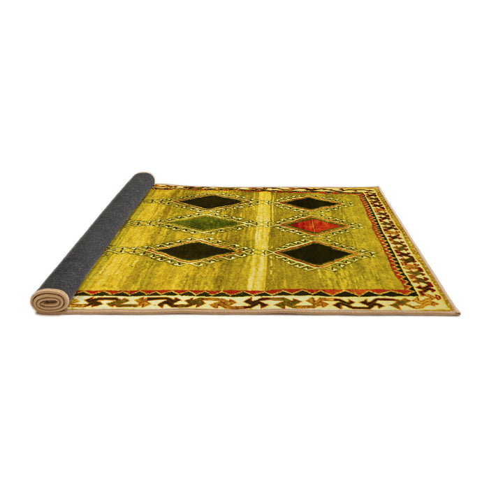 Sideview of Abstract Yellow Contemporary Rug, con2789yw
