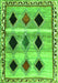 Serging Thickness of Machine Washable Abstract Green Contemporary Area Rugs, wshcon2789grn