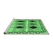 Sideview of Machine Washable Abstract Emerald Green Contemporary Area Rugs, wshcon2789emgrn