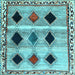 Square Machine Washable Abstract Light Blue Contemporary Rug, wshcon2789lblu