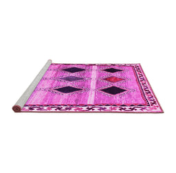Sideview of Machine Washable Abstract Pink Contemporary Rug, wshcon2789pnk