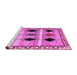 Sideview of Machine Washable Abstract Pink Contemporary Rug, wshcon2789pnk