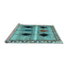 Sideview of Machine Washable Abstract Light Blue Contemporary Rug, wshcon2789lblu