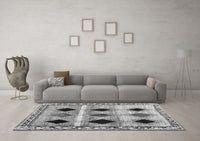 Machine Washable Abstract Gray Contemporary Rug, wshcon2789gry