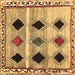 Square Abstract Brown Contemporary Rug, con2789brn