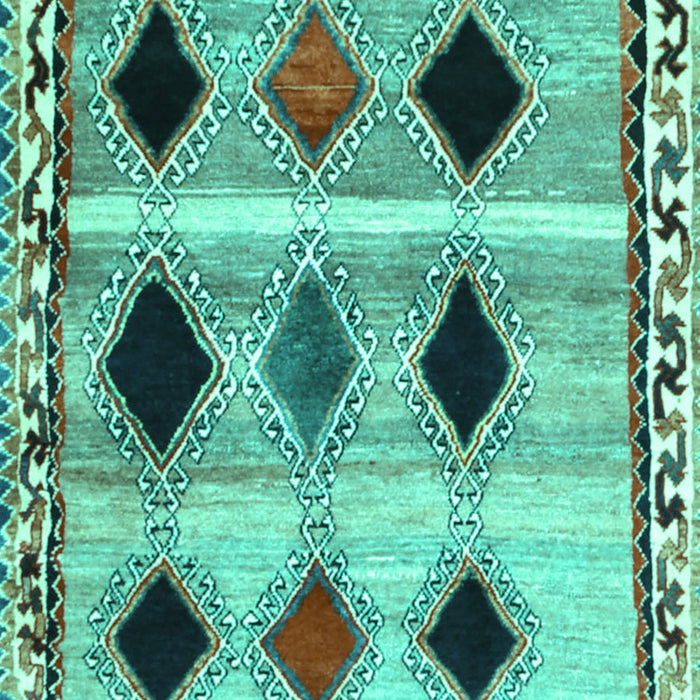 Abstract Turquoise Contemporary Rug, con2789turq