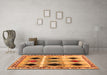 Machine Washable Abstract Orange Contemporary Area Rugs in a Living Room, wshcon2789org