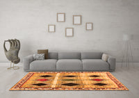 Machine Washable Abstract Orange Contemporary Rug, wshcon2789org