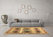 Machine Washable Abstract Brown Contemporary Rug in a Living Room,, wshcon2789brn