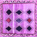 Square Machine Washable Abstract Purple Contemporary Area Rugs, wshcon2789pur