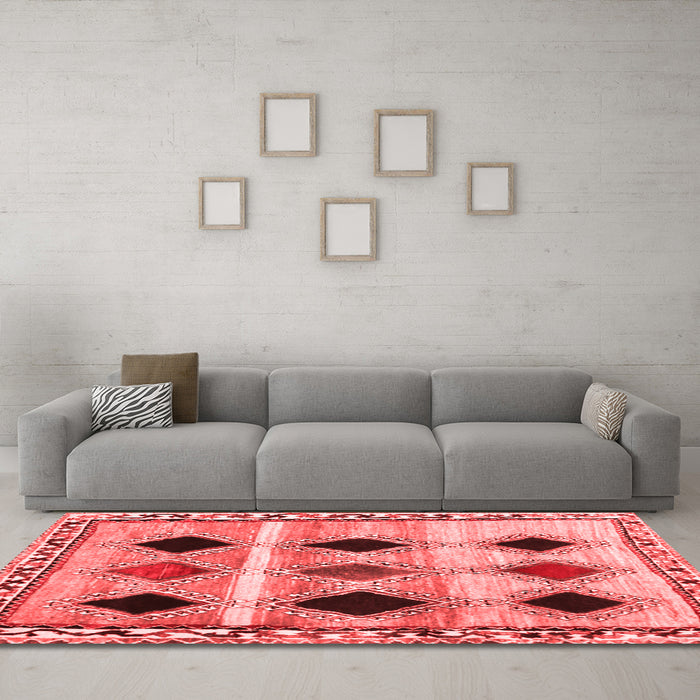 Contemporary Red Washable Rugs