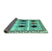 Sideview of Abstract Turquoise Contemporary Rug, con2789turq