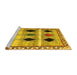 Sideview of Machine Washable Abstract Yellow Contemporary Rug, wshcon2789yw