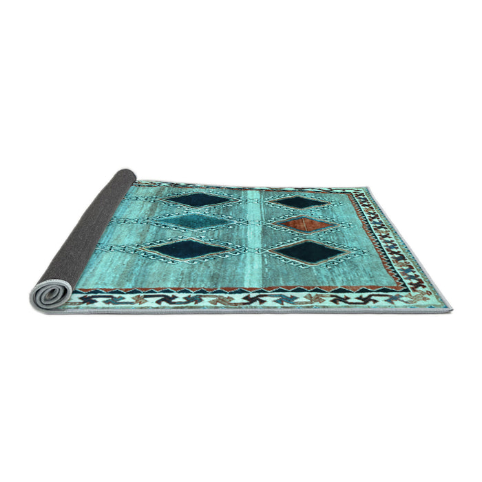 Sideview of Abstract Light Blue Contemporary Rug, con2789lblu