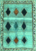 Machine Washable Abstract Turquoise Contemporary Area Rugs, wshcon2789turq