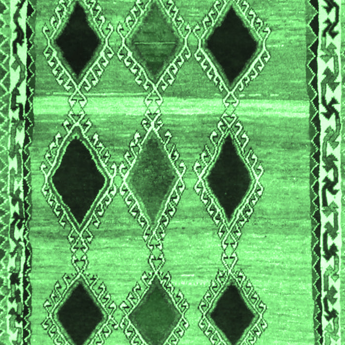 Machine Washable Abstract Emerald Green Contemporary Area Rugs, wshcon2789emgrn