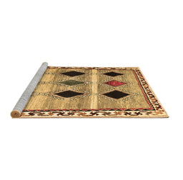 Sideview of Machine Washable Abstract Brown Contemporary Rug, wshcon2789brn