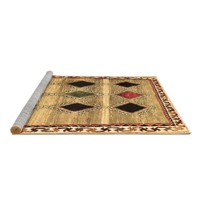 Sideview of Machine Washable Abstract Brown Contemporary Rug, wshcon2789brn