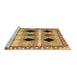 Sideview of Machine Washable Abstract Brown Contemporary Rug, wshcon2789brn