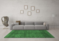 Machine Washable Abstract Emerald Green Contemporary Rug, wshcon278emgrn