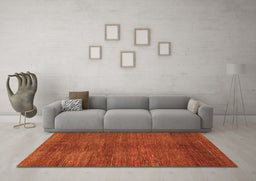 Machine Washable Abstract Orange Contemporary Area Rugs in a Living Room, wshcon278org