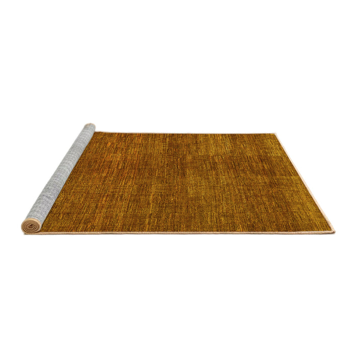 Sideview of Machine Washable Abstract Yellow Contemporary Rug, wshcon278yw