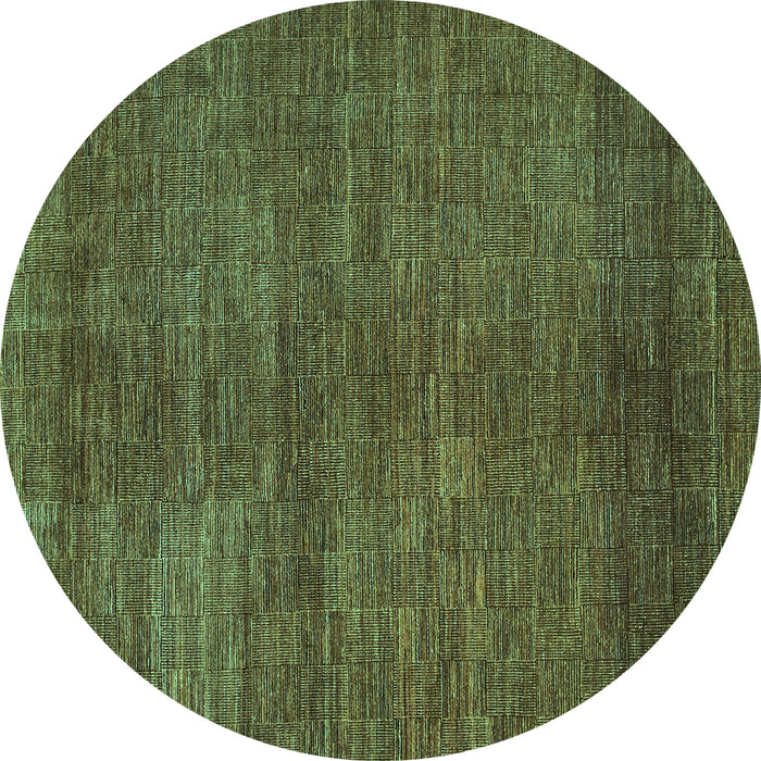 Round Machine Washable Abstract Turquoise Contemporary Area Rugs, wshcon278turq
