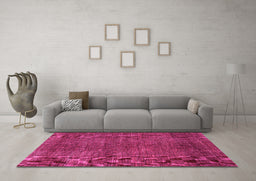 Machine Washable Abstract Pink Contemporary Rug in a Living Room, wshcon278pnk
