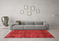 Machine Washable Abstract Red Contemporary Rug, wshcon278red