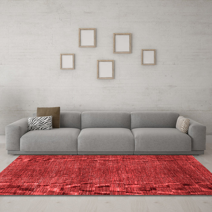 Contemporary Red Washable Rugs