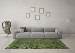 Machine Washable Abstract Turquoise Contemporary Area Rugs in a Living Room,, wshcon278turq