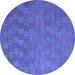 Round Machine Washable Abstract Blue Contemporary Rug, wshcon2790blu