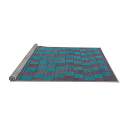 Sideview of Machine Washable Abstract Light Blue Contemporary Rug, wshcon2790lblu
